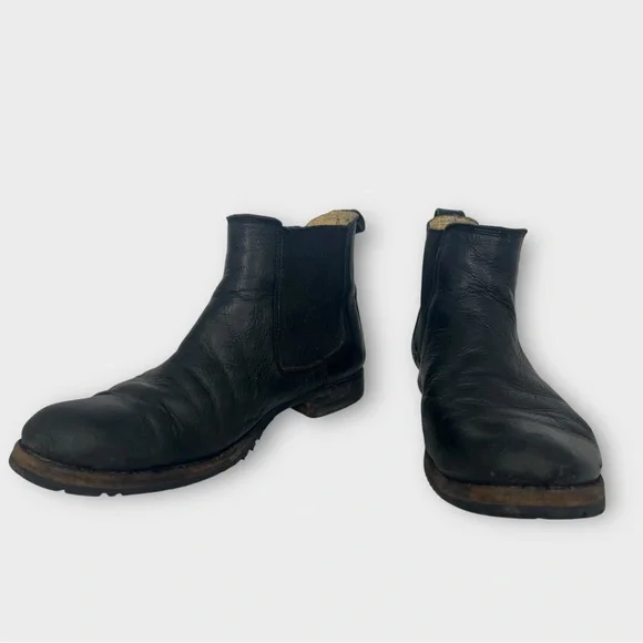 Frye Women’s Black‎ Leather Slip On Booties Distressed Fair Condition 9.5 - Picture 5 of 7